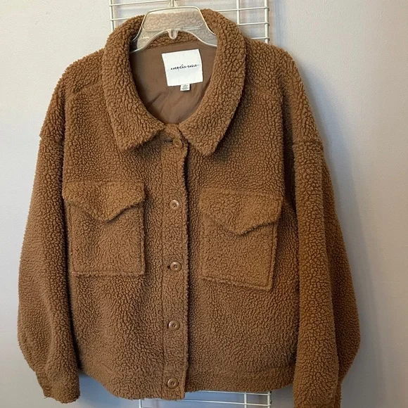American Eagle Outfitters Brown Teddy Sherpa Jacket - Picture 1 of 1